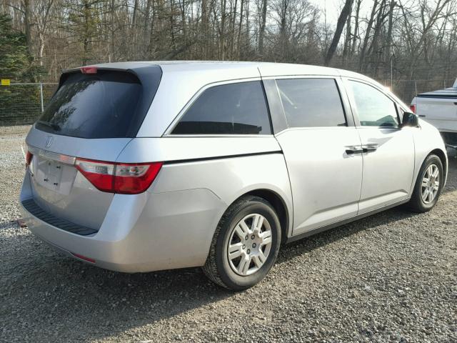 5FNRL5H27BB099776 - 2011 HONDA ODYSSEY LX SILVER photo 4