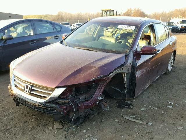 1HGCR2F88DA276214 - 2013 HONDA ACCORD EXL MAROON photo 2