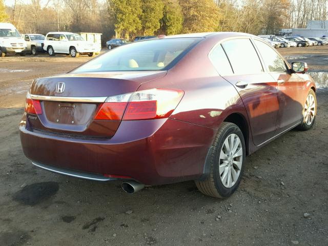 1HGCR2F88DA276214 - 2013 HONDA ACCORD EXL MAROON photo 4