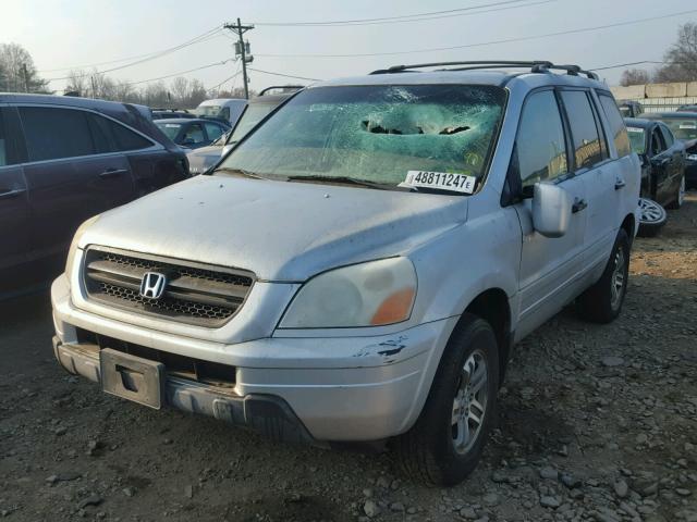 2HKYF18554H531999 - 2004 HONDA PILOT EXL GRAY photo 2