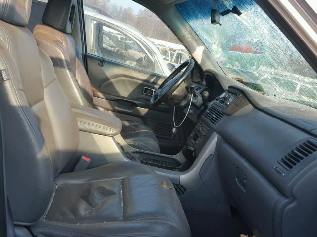 2HKYF18554H531999 - 2004 HONDA PILOT EXL GRAY photo 5