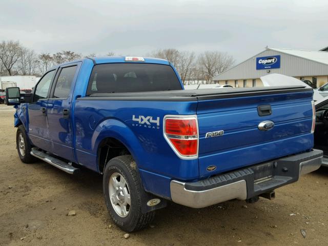 1FTFW1ET7BFB72429 - 2011 FORD F150 SUPER BLUE photo 3