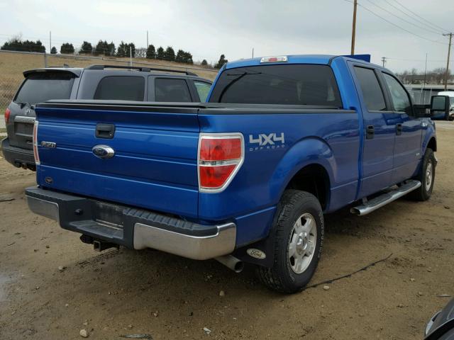 1FTFW1ET7BFB72429 - 2011 FORD F150 SUPER BLUE photo 4