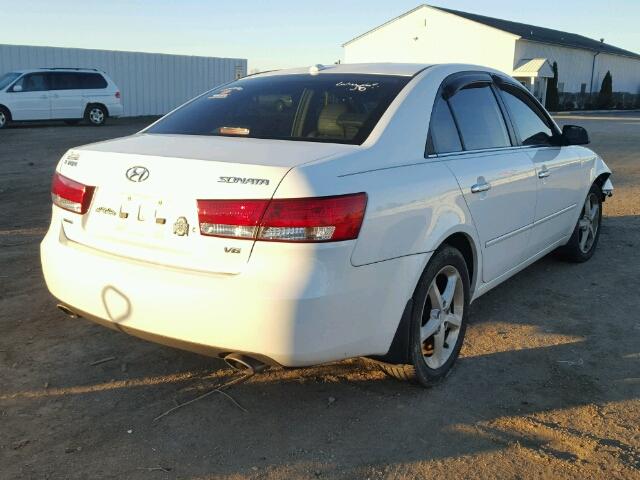 5NPEU46F77H245940 - 2007 HYUNDAI SONATA SE WHITE photo 4