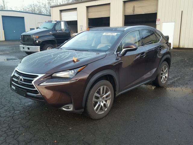 JTJYARBZ2G2022951 - 2016 LEXUS NX 200T BROWN photo 2