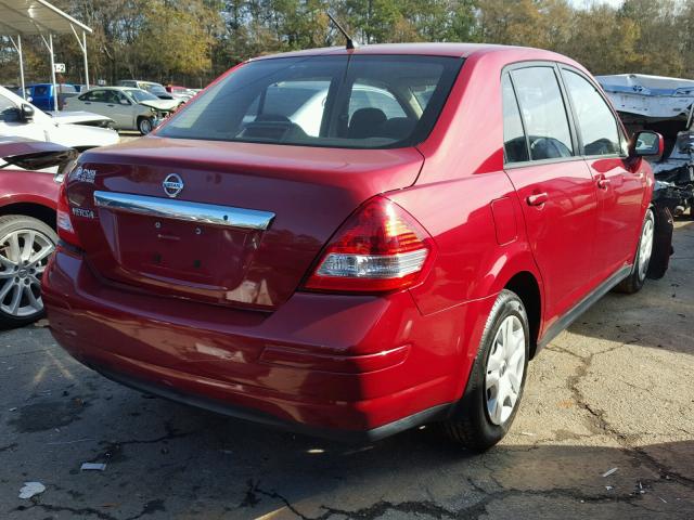 3N1BC1AP8BL422589 - 2011 NISSAN VERSA S RED photo 4