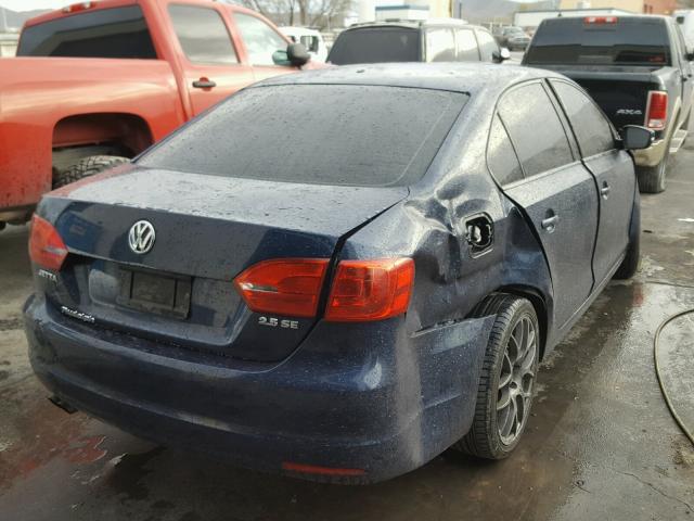 3VWDP7AJ5CM128486 - 2012 VOLKSWAGEN JETTA SE BLUE photo 4