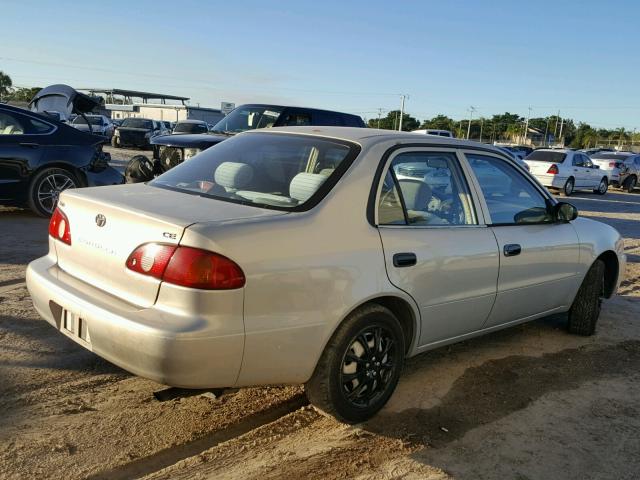 1NXBR12E91Z502301 - 2001 TOYOTA COROLLA CE SILVER photo 4