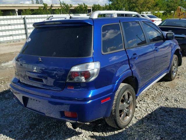 JA4LZ41F16U028415 - 2006 MITSUBISHI OUTLANDER BLUE photo 4