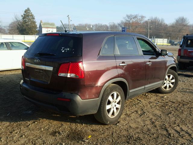 5XYKT3A15CG202453 - 2012 KIA SORENTO BA MAROON photo 4