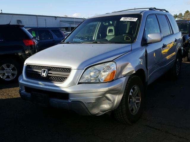 2HKYF18614H594610 - 2004 HONDA PILOT EXL SILVER photo 2