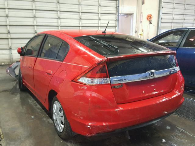 JHMZE2H31CS000602 - 2012 HONDA INSIGHT RED photo 3