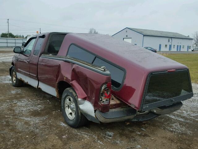 1FTRX17W5XNA80167 - 1999 FORD F150 MAROON photo 3