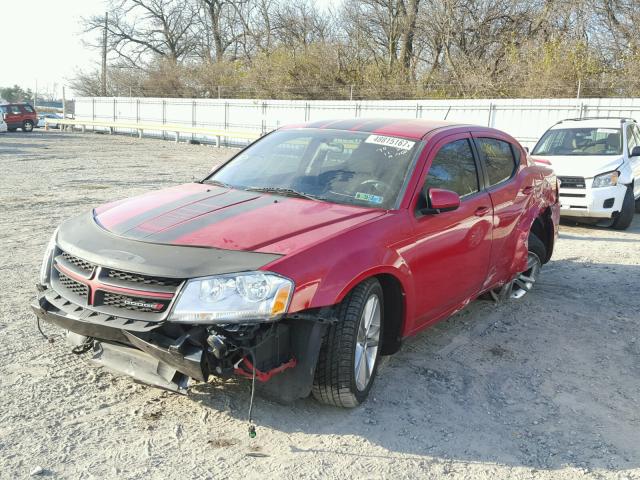 1C3CDZCG7DN768148 - 2013 DODGE AVENGER SX RED photo 2