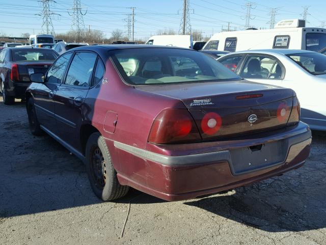 2G1WF52E239160110 - 2003 CHEVROLET IMPALA MAROON photo 3