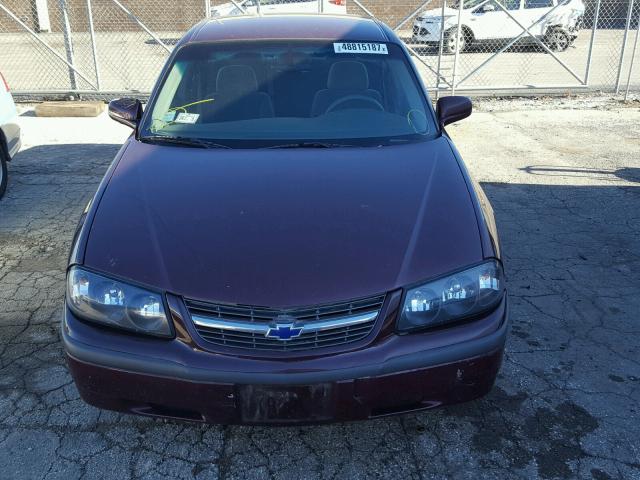 2G1WF52E239160110 - 2003 CHEVROLET IMPALA MAROON photo 9