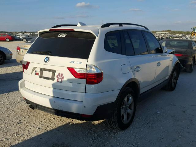 WBXPC93467WF24923 - 2007 BMW X3 3.0SI WHITE photo 4