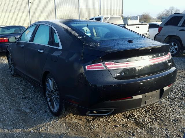 3LN6L2LU7ER824561 - 2014 LINCOLN MKZ HYBRID BLACK photo 3