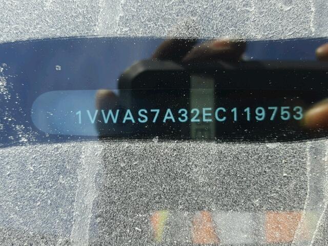 1VWAS7A32EC119753 - 2014 VOLKSWAGEN PASSAT S أسود صورة 10