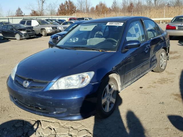 1HGES26775L014081 - 2005 HONDA CIVIC EX BLUE photo 2