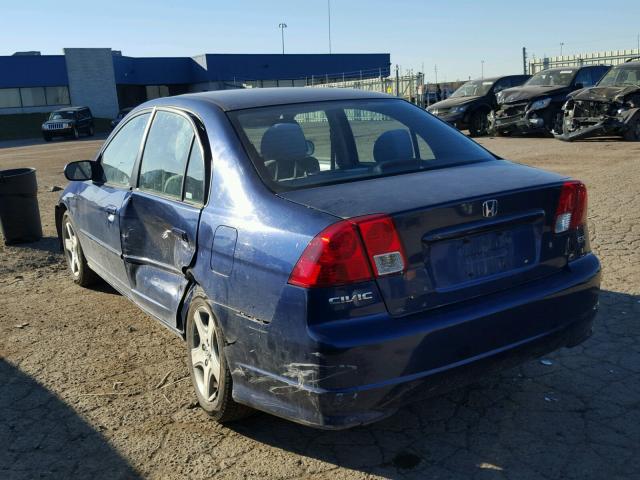 1HGES26775L014081 - 2005 HONDA CIVIC EX BLUE photo 3