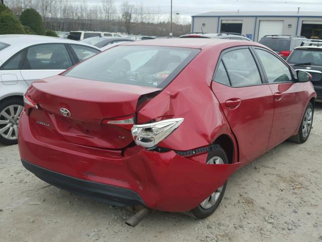 2T1BURHE7GC685311 - 2016 TOYOTA COROLLA L RED photo 4