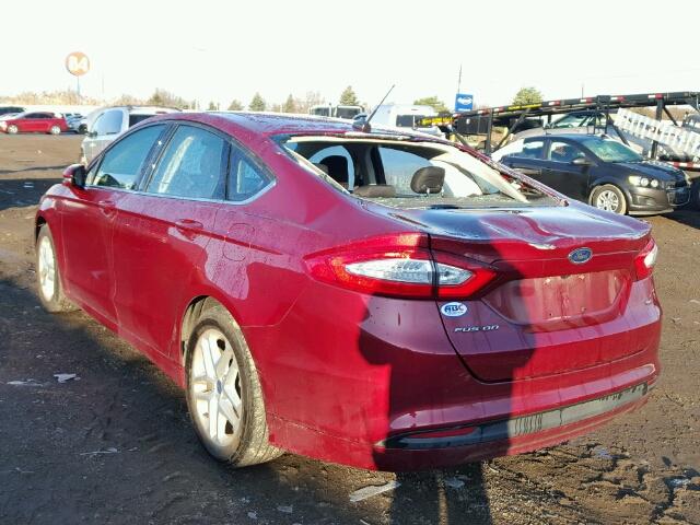 3FA6P0H72DR232389 - 2013 FORD FUSION SE RED photo 3