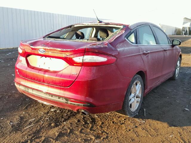 3FA6P0H72DR232389 - 2013 FORD FUSION SE RED photo 4