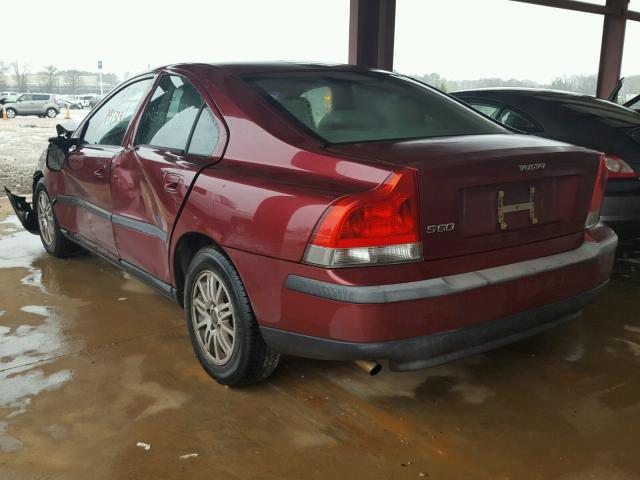 YV1RS61T442386102 - 2004 VOLVO S60 BURGUNDY photo 3