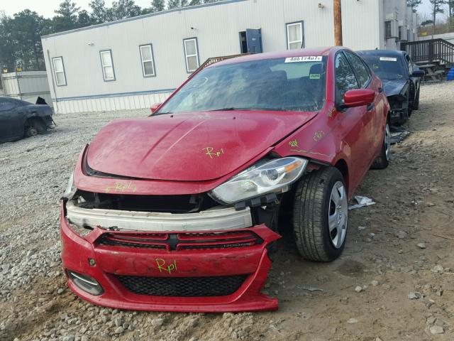 1C3CDFAA8DD127514 - 2013 DODGE DART SE RED photo 2