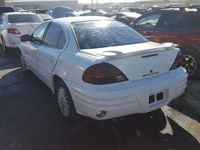 1G2NE52E0XC555220 - 1999 PONTIAC GRAND AM S WHITE photo 3