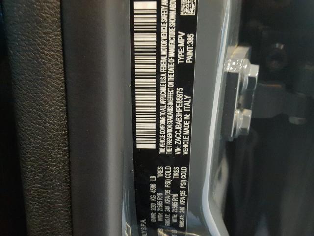 ZACCJBAB3HPE85875 - 2017 JEEP RENEGADE S ლურჯი ფოტო 10