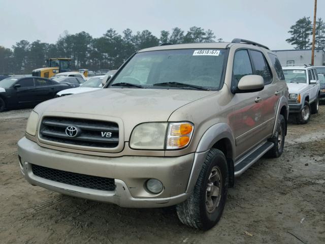 5TDZT34A82S106392 - 2002 TOYOTA SEQUOIA SR TAN photo 2