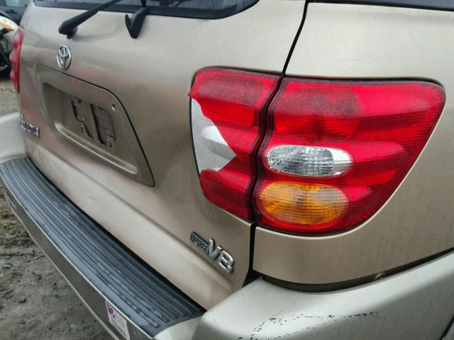 5TDZT34A82S106392 - 2002 TOYOTA SEQUOIA SR TAN photo 9