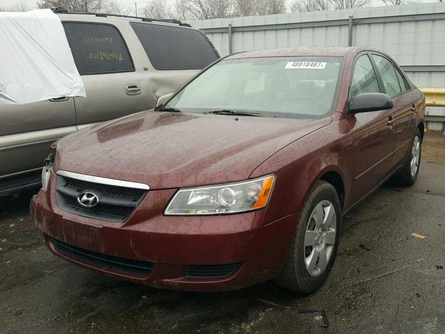 5NPET46C68H333579 - 2008 HYUNDAI SONATA MAROON photo 2