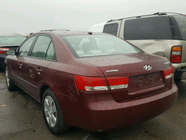 5NPET46C68H333579 - 2008 HYUNDAI SONATA MAROON photo 3