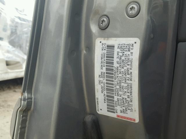 JT2BG28K110578544 - 2001 TOYOTA CAMRY LE GRAY photo 10