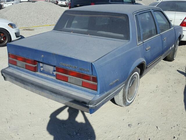 1G1AW19X0F6268019 - 1985 CHEVROLET CELEBRITY BLUE photo 4