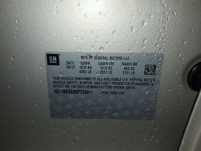 1G11B5SA0DF334011 - 2013 CHEVROLET MALIBU LS Qızıl foto 10