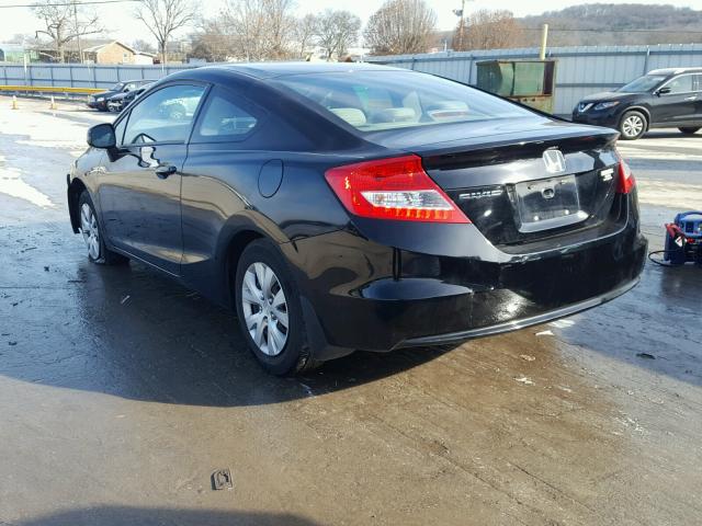 2HGFG3A51CH502762 - 2012 HONDA CIVIC LX BLACK photo 3