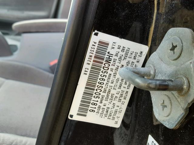 JHMCD5569SC051816 - 1995 HONDA ACCORD EX 黑色 照片 10