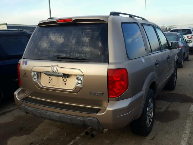 2HKYF18574H521264 - 2004 HONDA PILOT EXL GOLD photo 4