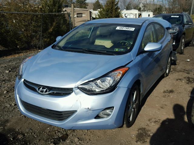 KMHDH4AE4CU377466 - 2012 HYUNDAI ELANTRA GL BLUE photo 2