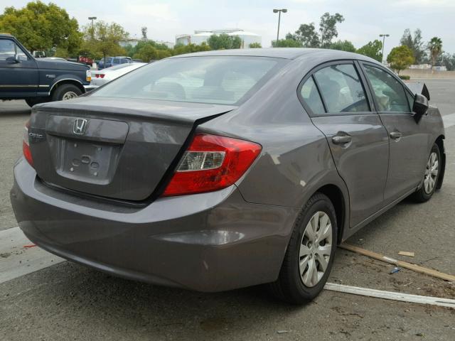 19XFB2F50CE370671 - 2012 HONDA CIVIC LX CHARCOAL photo 4