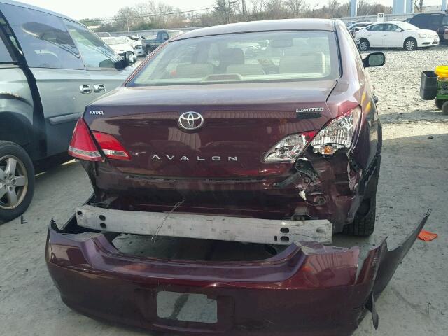 4T1BK36B06U098604 - 2006 TOYOTA AVALON XL BURGUNDY photo 9