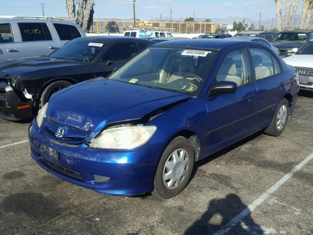 1HGES16344L013301 - 2004 HONDA CIVIC DX V BLUE photo 2