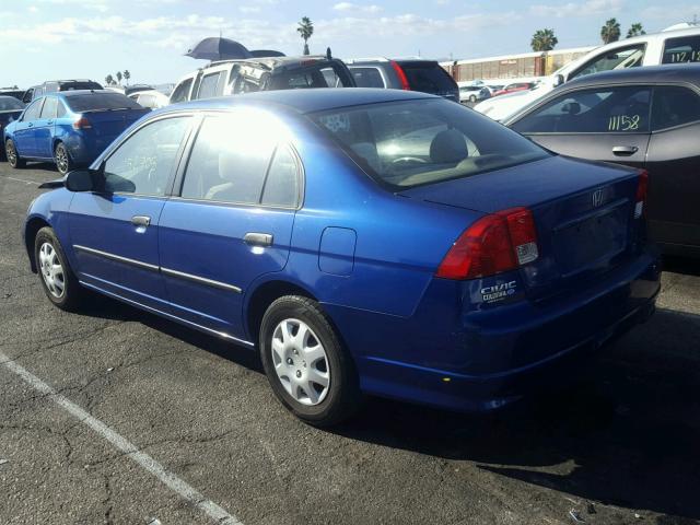 1HGES16344L013301 - 2004 HONDA CIVIC DX V BLUE photo 3