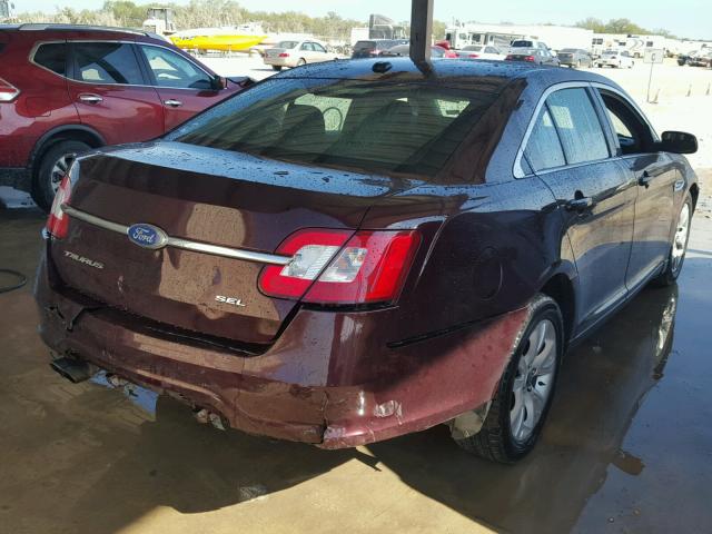 1FAHP2EW7BG164045 - 2011 FORD TAURUS SEL BURGUNDY photo 4