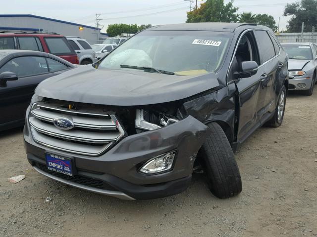 2FMTK3J97FBB74043 - 2015 FORD EDGE SEL CHARCOAL photo 2