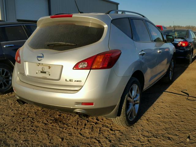 JN8AZ18W99W150387 - 2009 NISSAN MURANO S SILVER photo 4